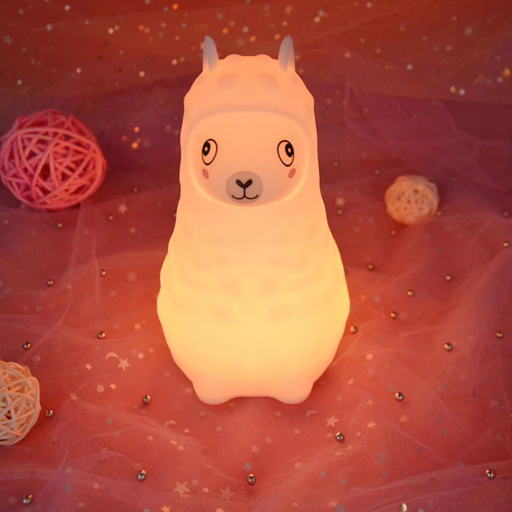 

Battery Operated Alpaca Night Light Cute Desktop Lamp For Kids Room Decoration Soft Led Lighting Home Table Light