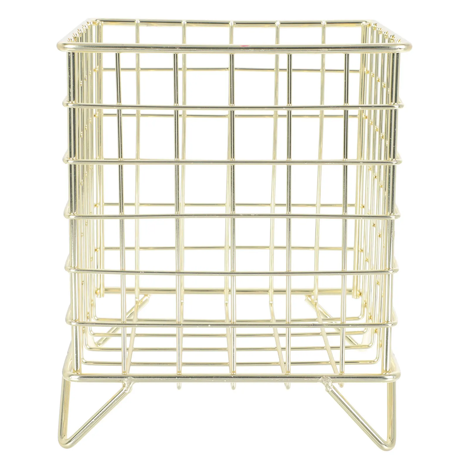 

1Pcs Iron Crafts Coffee Storage Basket Nordic Style Square Holder Desktop Organizer Grid Storage Basket Practical Home