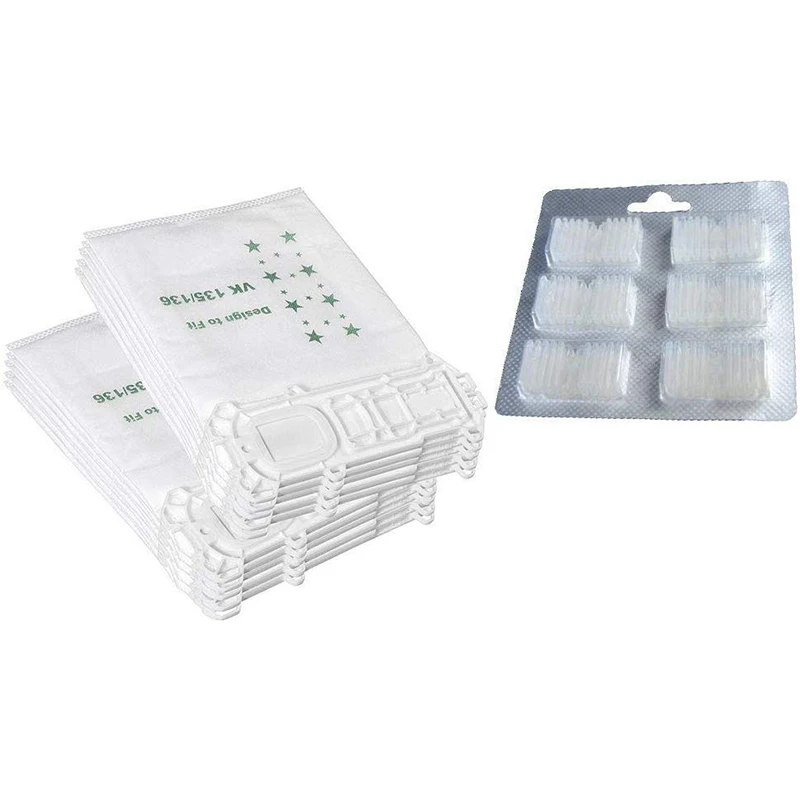 

ABBZ-Vacuum Cleaner Attachments Cleaning Accessories Vacuum Cleaner Fit for Vorwerk VK135 VK136 10 Dust Bags+1 Fresheners