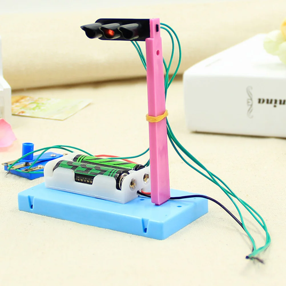 DIY semáforo juguete Mini semáforo modelo estudiantes ciencia experimento educativo semáforo hacer Material sin murciélago