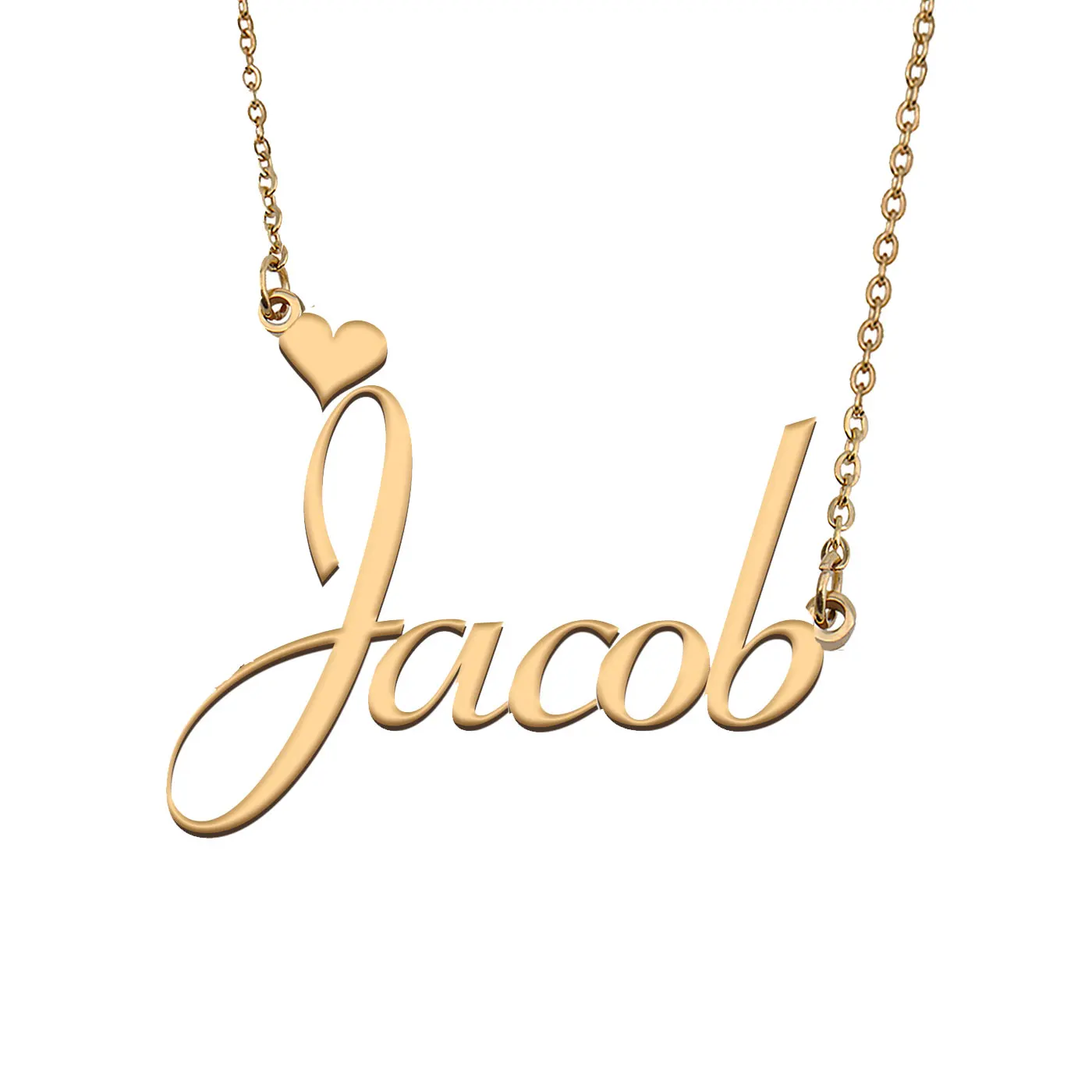 

Jacob Name Necklace Personalised Stainless Steel Jewelry for Women Name Pendant Alphabet Letters Girls Mom Gift