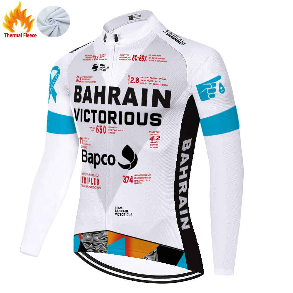 2024 proteam winter fleece BAHRAIN cycling jersey men maillot ciclismo hombre эндуро ropa enduro maglia велоодежда для мужчин