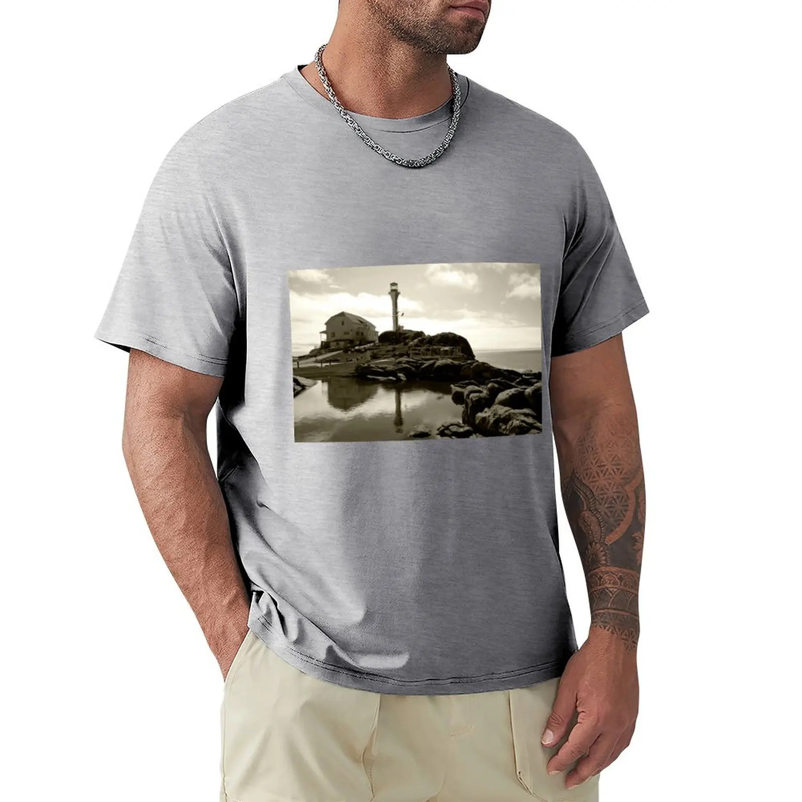 Cape Forchu Lighthouse, Yarmouth, NS T-Shirt plus sizes summer clothes sports fans clothes for men