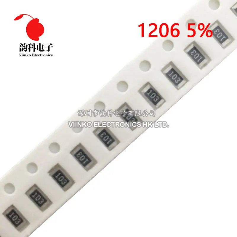 100szt 1206 5% rezystor SMD 0R ~ 10M 1/4W 0 1 10 100 150 220 330 ohm 1K 2.2K 4.7K 10K 100K 1R 10R 100R 150R 220R 330R 470R 1M