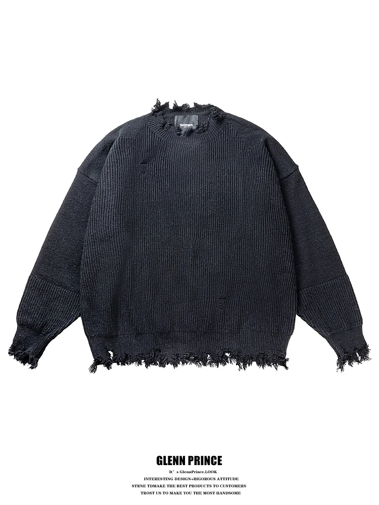 

Мужской вязаный свитер в американском ретро-стиле, весенний, повседневный дизайн, для пар, с длинными брюками на резинке