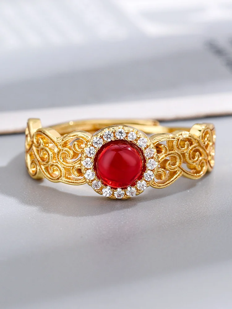 

Ретро-кольцо с ажурным кружевным дизайном и вкраплениями циркония, в художественном стиле, универсальное, модное, для повседневной носки.