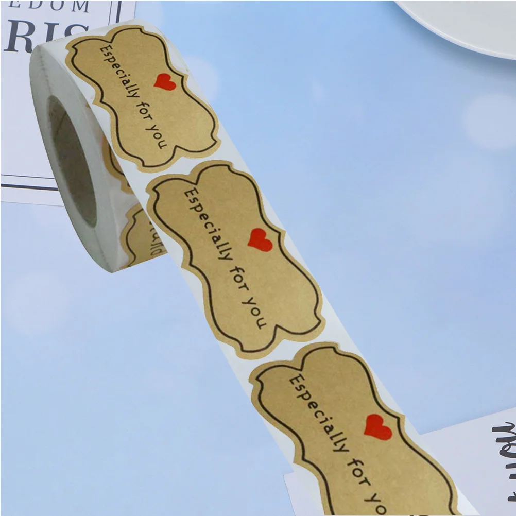 250 peças adesivos de vedação de papel kraft carta impressa etiqueta autoadesiva para caixa de presente saco de doces festa de casamento festival