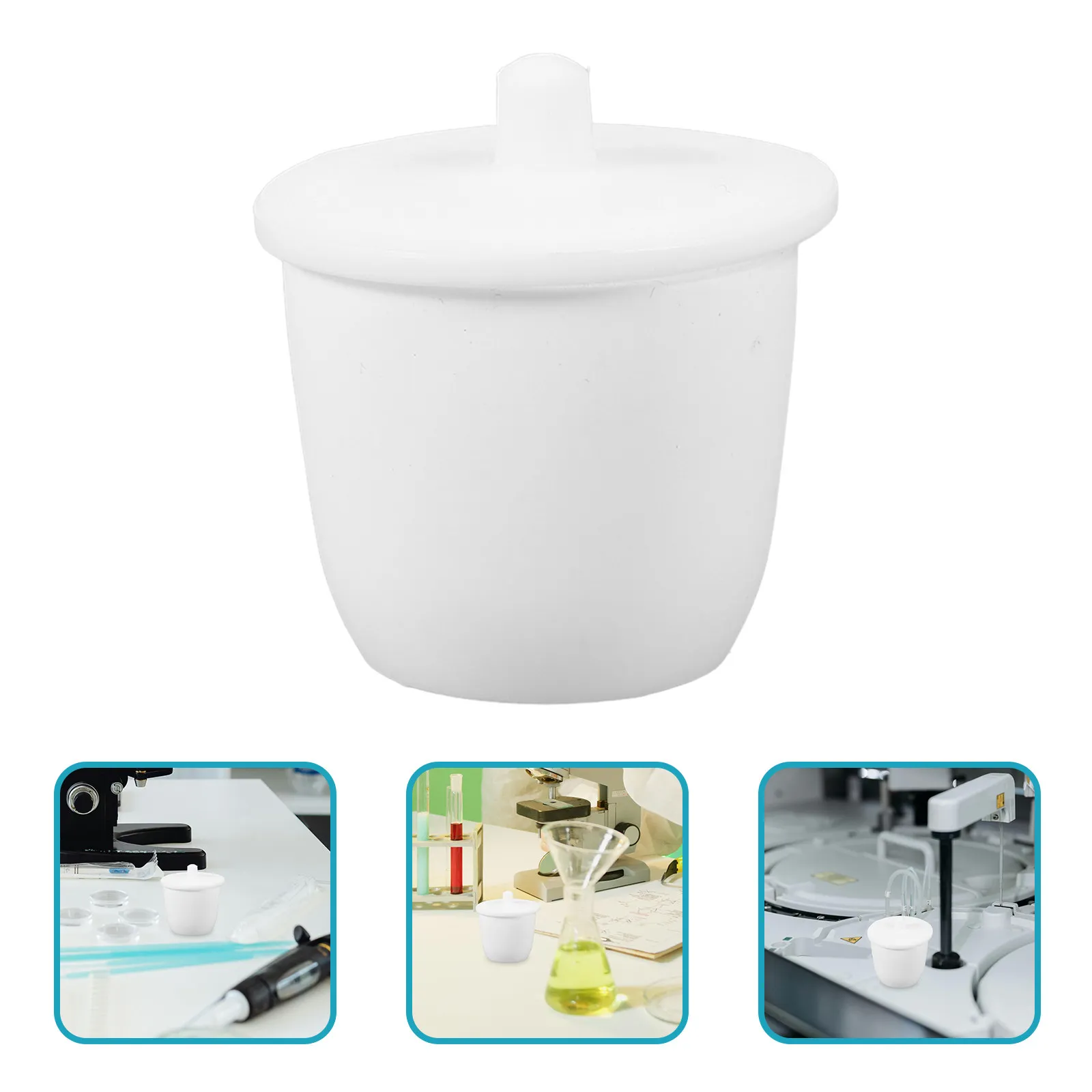 30Ml Lab Crucible Ptfe Non-Stick High Temperature Chemical Thermal Melting Crucible Lid Jewelry Casting Laboratory Equipment