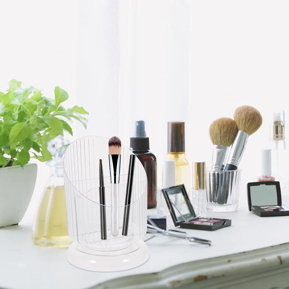 

2Pcs Clear Makeup Brush Holder Organizer Premium Material Vanity Desktop Storage Box Makeup Brush Holder Pen Container,