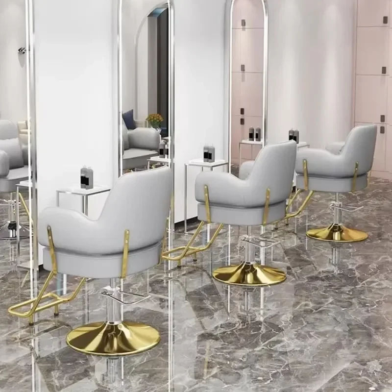 Stainless Dyeing Hair Barber Chair Personalized Fashion Unique Luxury Barber Chair Beauty Salon High-end Cadeiras Home Furniture