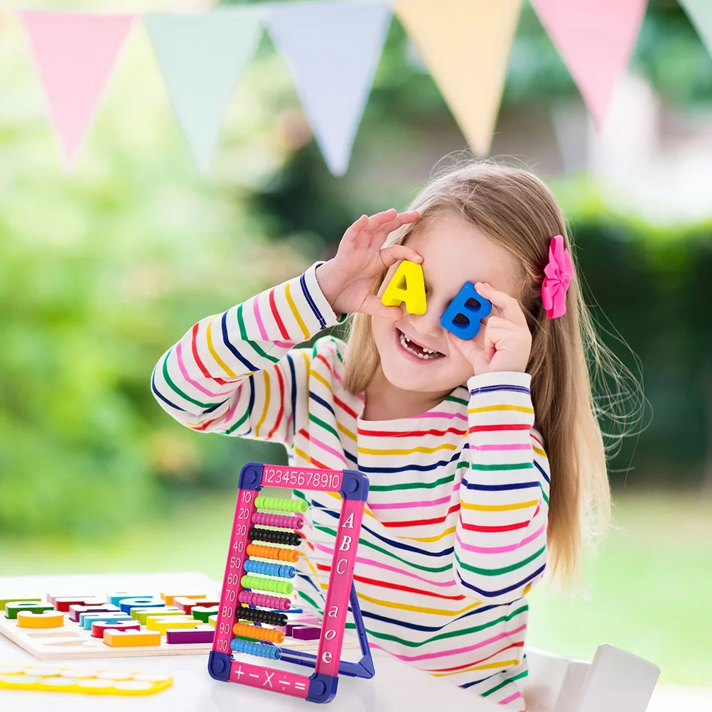 Ábaco brinquedo educativo precoce contas de aprendizagem de matemática calcular suporte bebê crianças brinquedo quebra-cabeça