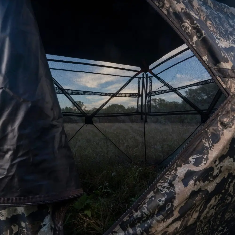 3인용 사슴 사냥 허브 블라인드, 270도 시야, 방수, 내구성 있는 디자인, 백팩 휴대 가방, 무소음 슬라이드 창