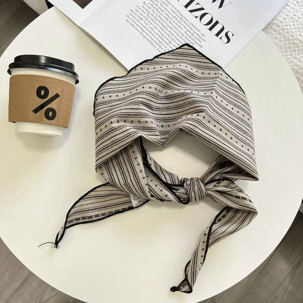 الأزياء الحلو زهرة الثلج الأوشحة الكورية نمط شريط طباعة القطن الكتان الحجاب لينة الرقبة التفاف مثلث الحجاب وشاح الصيف