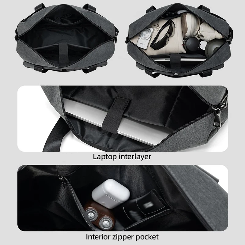 الرجال اللياقة البدنية حقيبة يد الجافة الرطب حمل حقيبة كبيرة متعددة جيب الأعمال الكتف حقيبة أمتعة محمولة السفر تخزين حقيبة كروسبودي #4