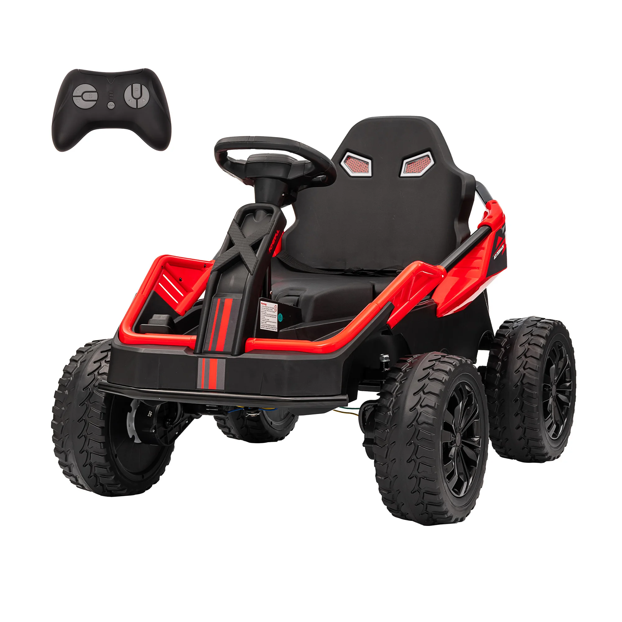 24V 4WD Kids Ride On UTV With Remote Control, 4x75W Motors, 6 MPH, 16in Adjustable Seat, 4 Shocks, All Terrain Electric Car Ages 3-8
