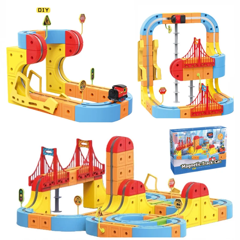 

Новинка 2025, магнитный трековый автомобиль «сделай сам», волшебный сменный детский развивающий подарок на день рождения, игрушка для мальчиков и девочек