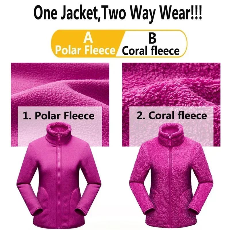Winter Warm Coats Sweet Women\'s Sweatshirt Unisex Reversible Polar/Coral Fleece Harajuku Hoodies Ladies Flannel Pullover Hoodie