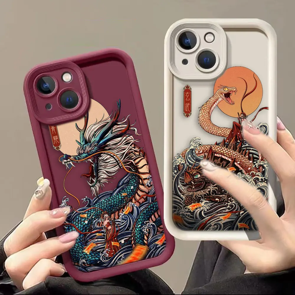 

Dragon Clouds Line Art Tiger Phone Case For Infinix HOT 10 20 30 30I 40 40I SMART 5 6 7 ZERO 30 NOTE 12 PRO VIP PLAY 4G 5G Case