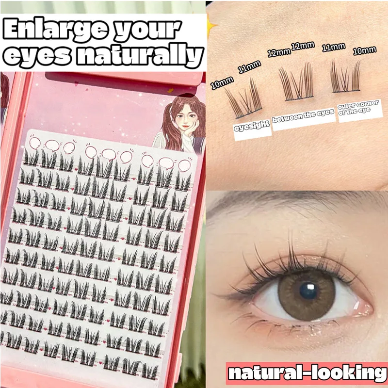 Thick False Eyelashes Enlarge Eyes Layers 10 Rows Large Volume Lazy Essentials Cat False Eyelashes Natural JT232810