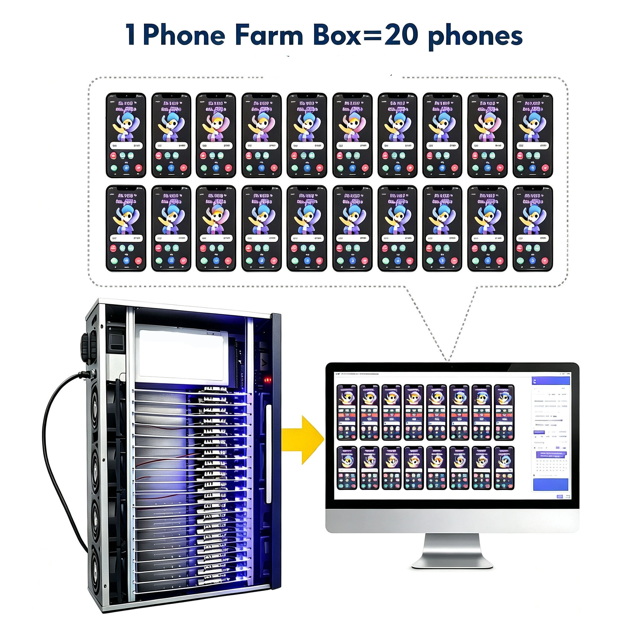 Phone Farm Box Automation Click Bot For TIKTOK FACEBOOK SPOTIFY INSTGRAM WHATSAP YOUTUBE