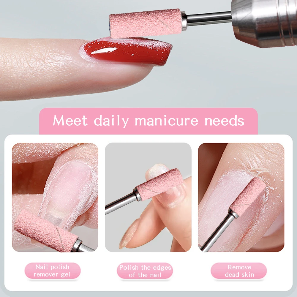 50pcs Upgraded Seamless Nail Sanding Bands 180/240 Grit Dust-Free Efficient Sanding Rings Electric Nail Drill Gel Polish Removal