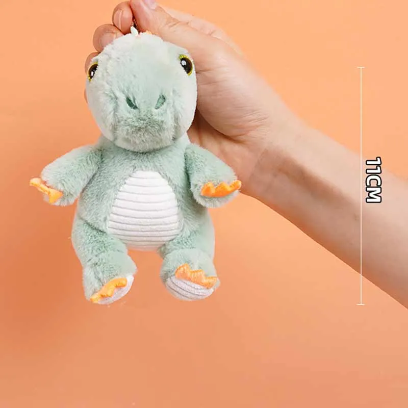 Cartoon Cute Sitting Small Dinosaur Plush Doll Keychain Pendant Mini Plush Stuffed Dinosaur Toy Backpack Decoration Pendant