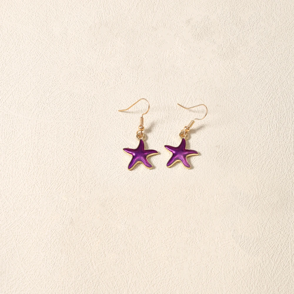 Aihua Niedliche Seestern-Anhänger-Halskette für Frauen und Mädchen, bunte Sommer-Strandmode, Seestern-Halskette, Ohrringe, Schmuck, Geschenke – Detail 14
