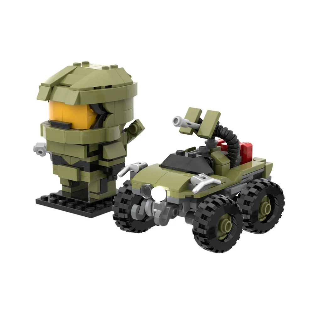 MOC Classical Masters Chief Bricks Toy for Game Character Warthogs-halos Model Building Blocks for Childrens Birthday Gift