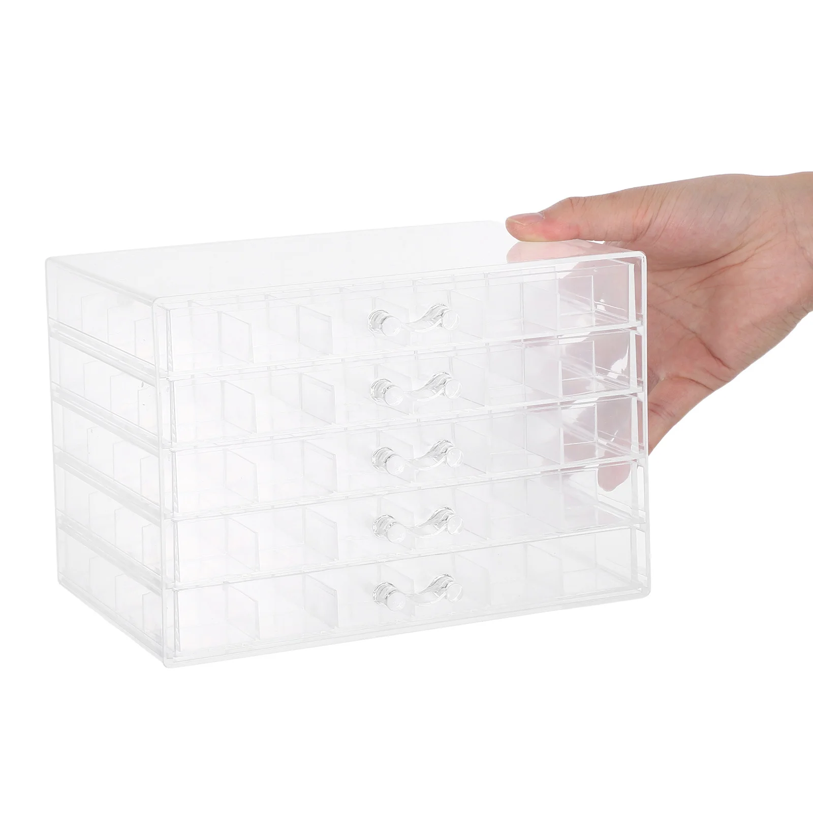 

Earring Organizer Box Acrylic 5 Drawers 120 Compartments Transparent Jewelry Storage Display Case For Ear Studs Rings