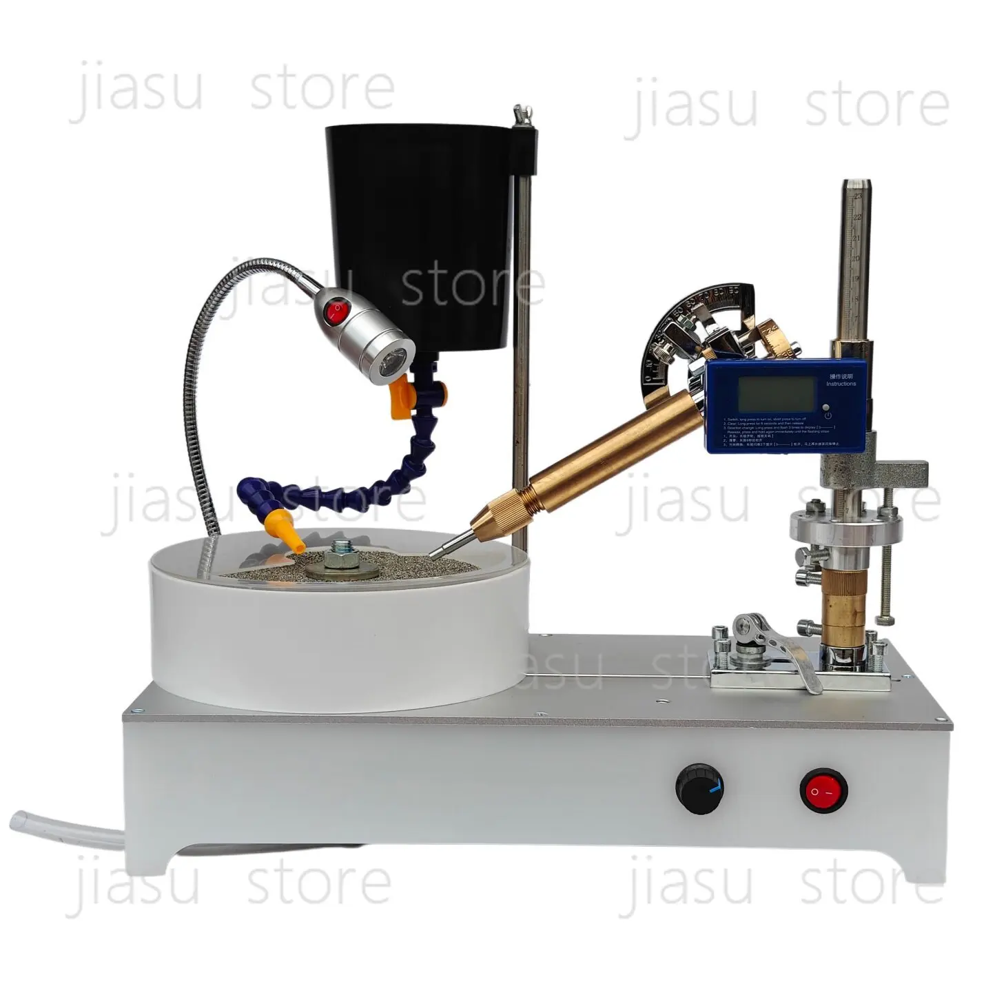 Precision Gem Faceting Polishing Machine, DC Stepless Speed Stone Angle Grinder, Jewelry Lapidary Grinding Machine