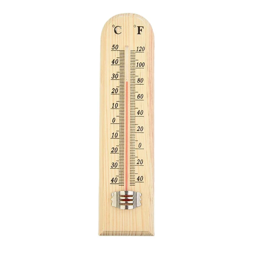 Practical Durable Wall Thermometer Large 200mm Beech Garden Greenhouse Home Kitchen Tools Outdoor Patio Shed Room