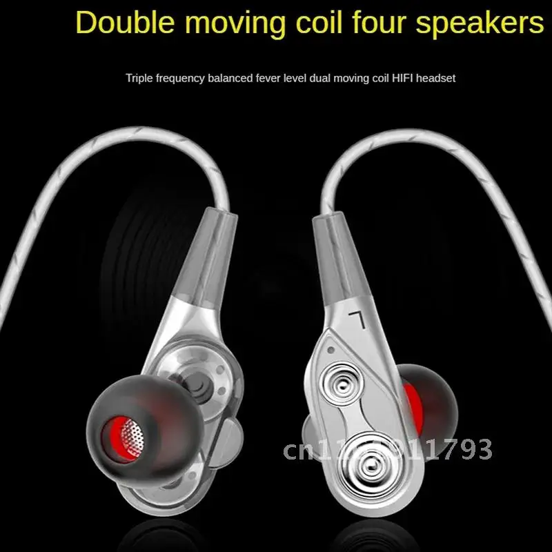 Cuffie cablate Subwoofer In-ear cuffie speciali a doppia bobina Mobile per Computer con controllo del cavo