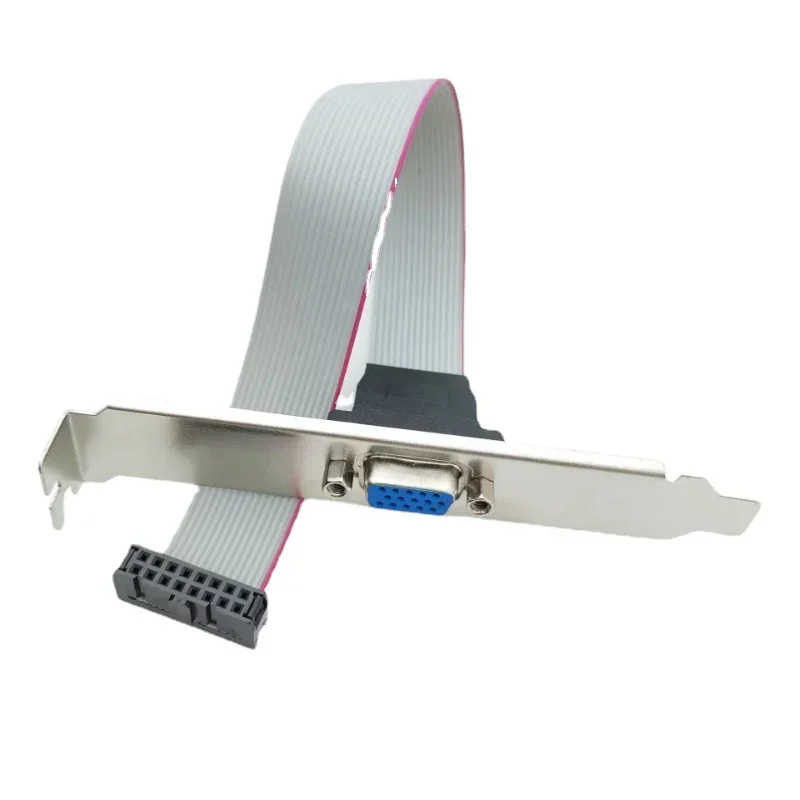 Karta graficzna płyty głównej interfejs VGA 2.54mm FC-16P 16Pin kobieta do 15Pin Host wspornik etui przedłużacz GPU 20cm