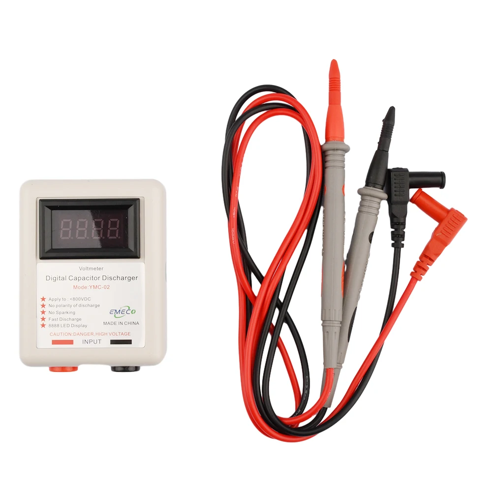 Imagem -06 - Testador de Tensão Capacitor Digital Descarregador Rápido Ferramenta de Descarga de Alta Tensão Exibição de Reparo Eletrônico Proteção de Sinal 800v