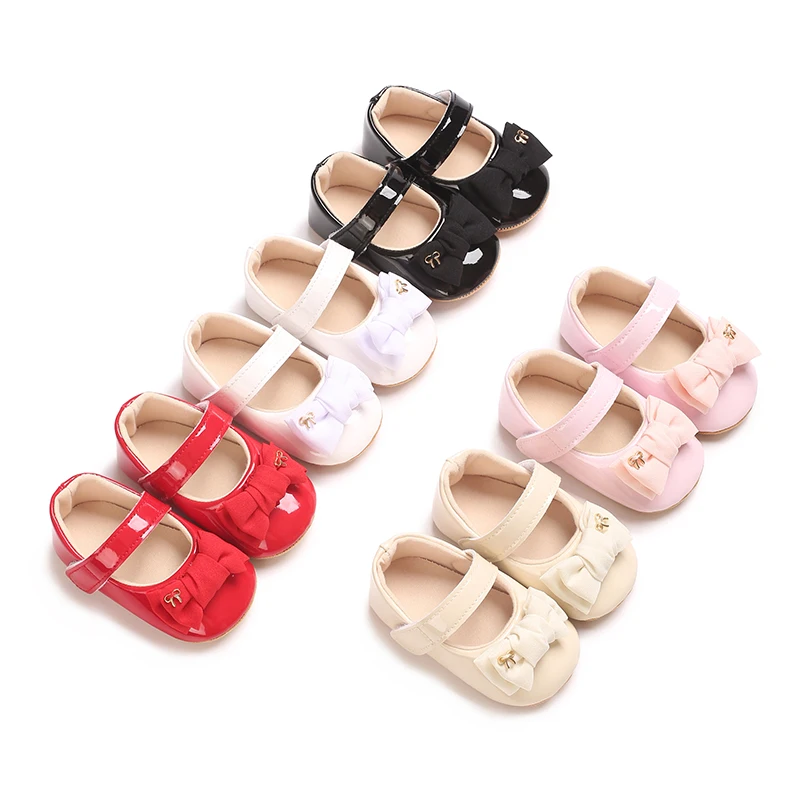 

Trendy Cute Bowknot Solid Color Mary Jane Shoes for Young Ladies, Gentle Grip Sole Comfortable Flats for School and Parties