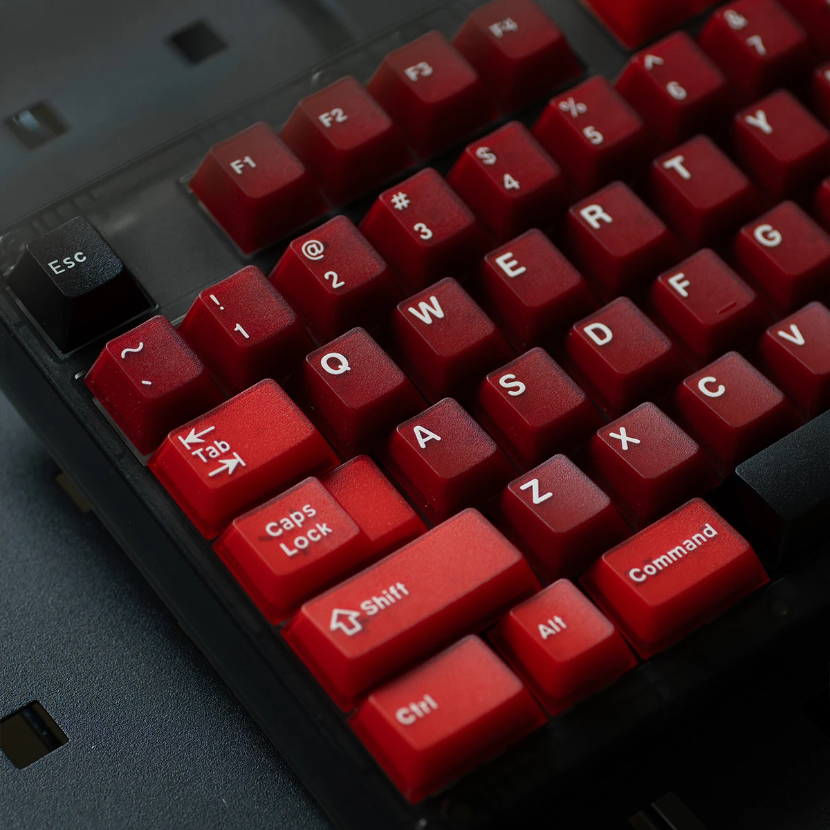 164 keys Red Bordeaux keycaps Translucent keycaps Cherry Profile Double Shot PBT+PC Keycaps For MX Mechanical Keyboard 7u Keys