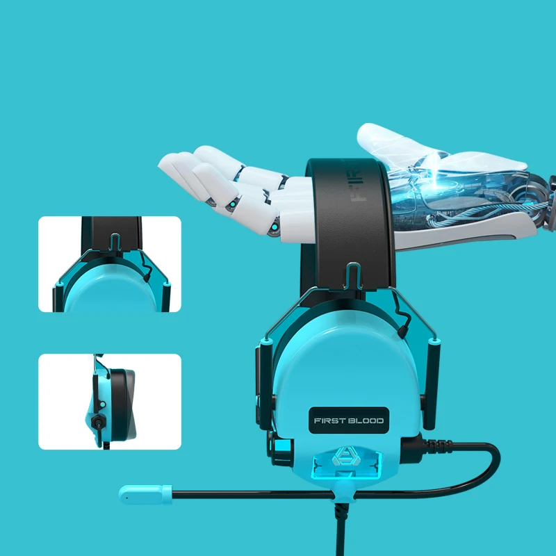 AJAZZ H10-Wired e-sports headset advanced passive noise cancellation, 7.1 surround sound, ultra-clear foldable headset-RGB