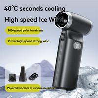 ABRO-Handheld Turbo Jet Fan Desktop Fan 110000RPM Rechargeable Mini Office Fan Violent Fan 6000Mah 100 Wind Speeds D