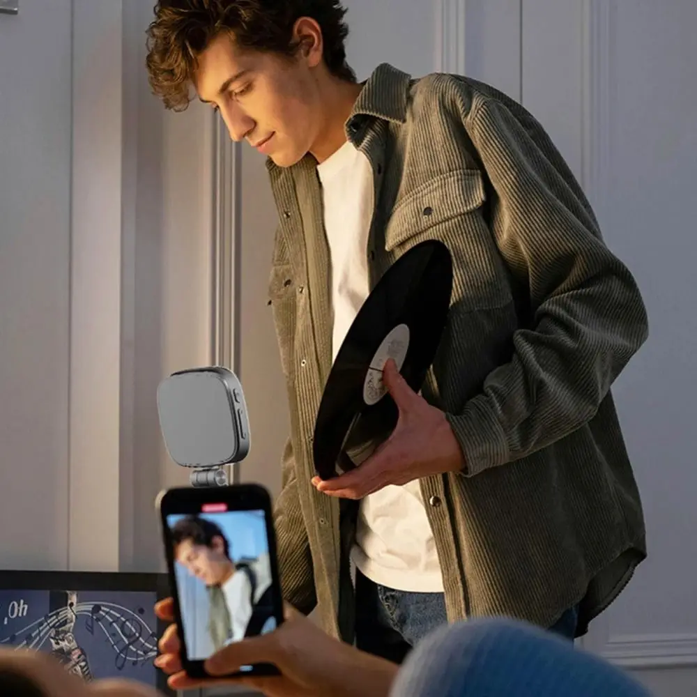 

360° Rotation Magnetic Phone Selfie Light 3 Color with Makeup Mirror Mobile Phone Fill Light Dimmable Portable