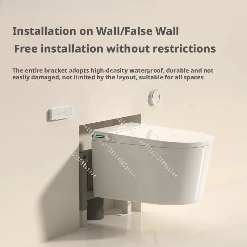 Sensor Technology, Remote Control Included, Automatic Smart Wall-mounted Ceramic Toilet Double Flush, Automatic Operation