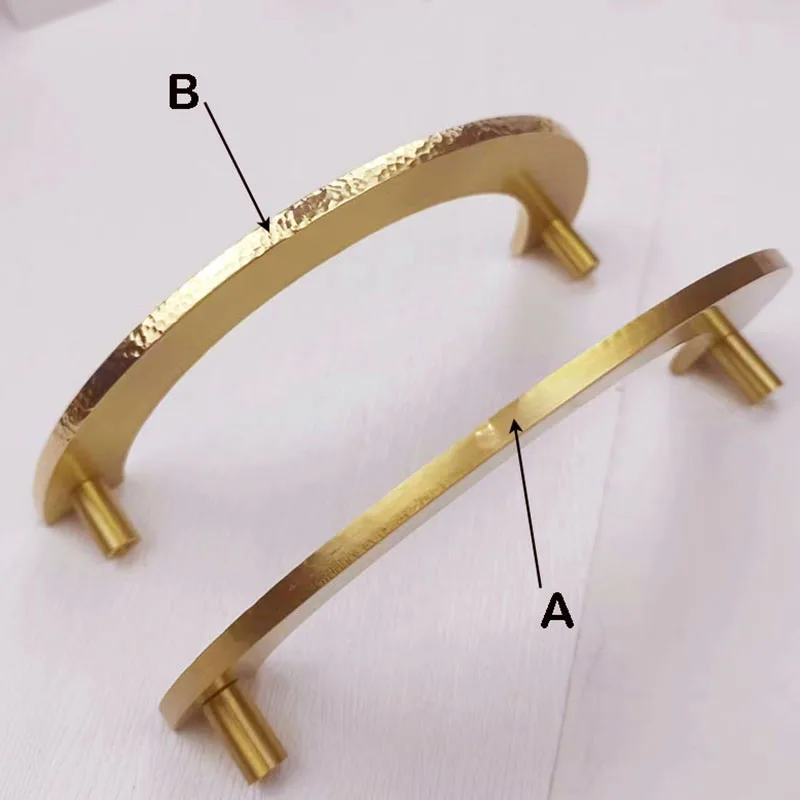 Hammered Brass Handles for Furniture Handmade Pit Wardrobe Knobs Cupboard Drawer Pulls Dresser Bar Knob