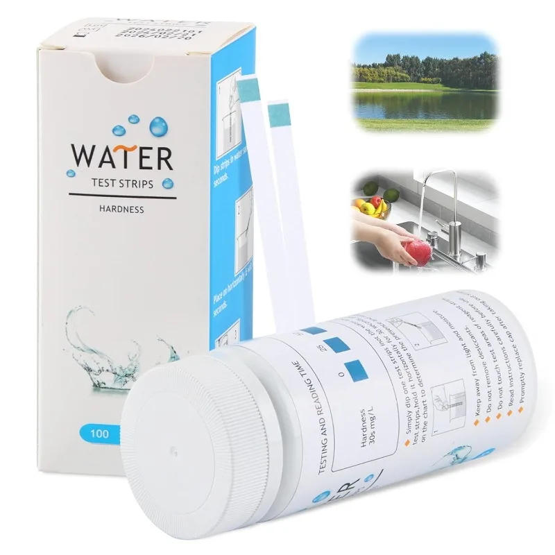 Wasserhärte-Teststreifen, 100er Wasserhärte-Messen, Wasserhärte-Test, Härtegrad-Wasser-Messen für Haus,