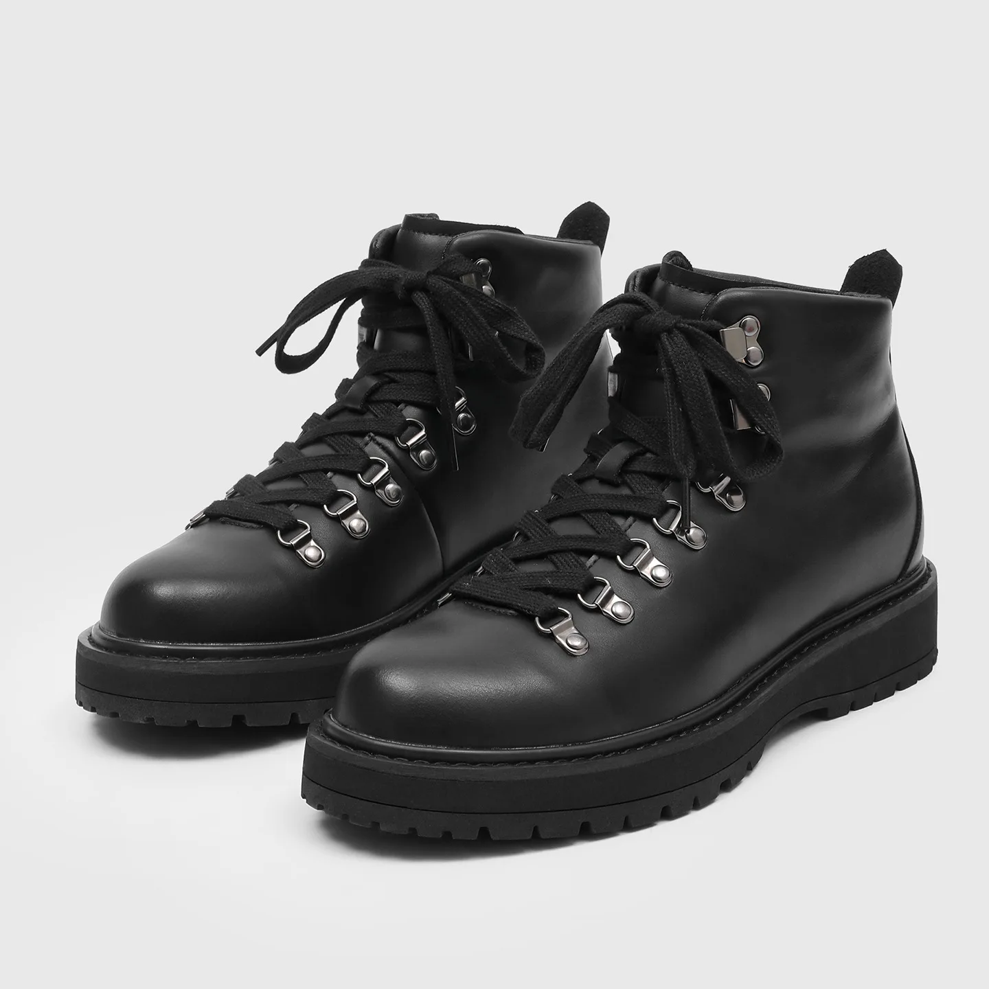 Spring New Style Men's Derby Shoes Thick Bottom Heightening Round Head Workwear Style Casual Fashion Sneakers 40521-J