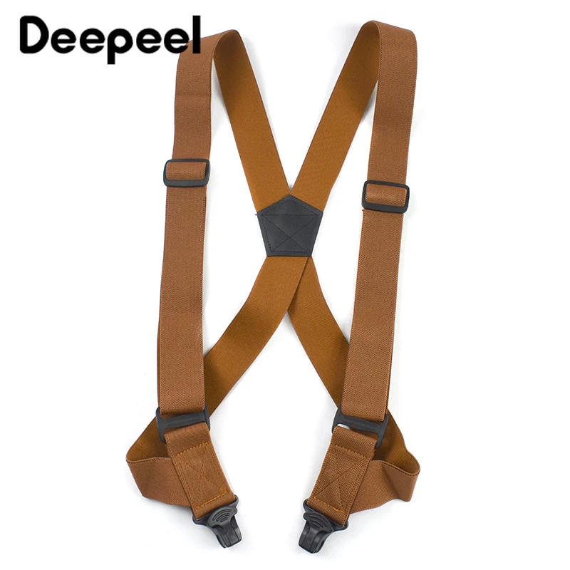 1Pc 38mm Adult Men's Suspenders Plastic Non-slip 2 Clips Elastic Strap Man Braces Suspender for Pants Shirt Male Jockstrap