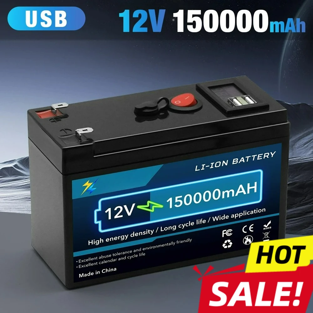 

12V 150AH Lithium Battery with Built-in BMS fit for Home Storage RV Off-Grid System Solar Power System Marine