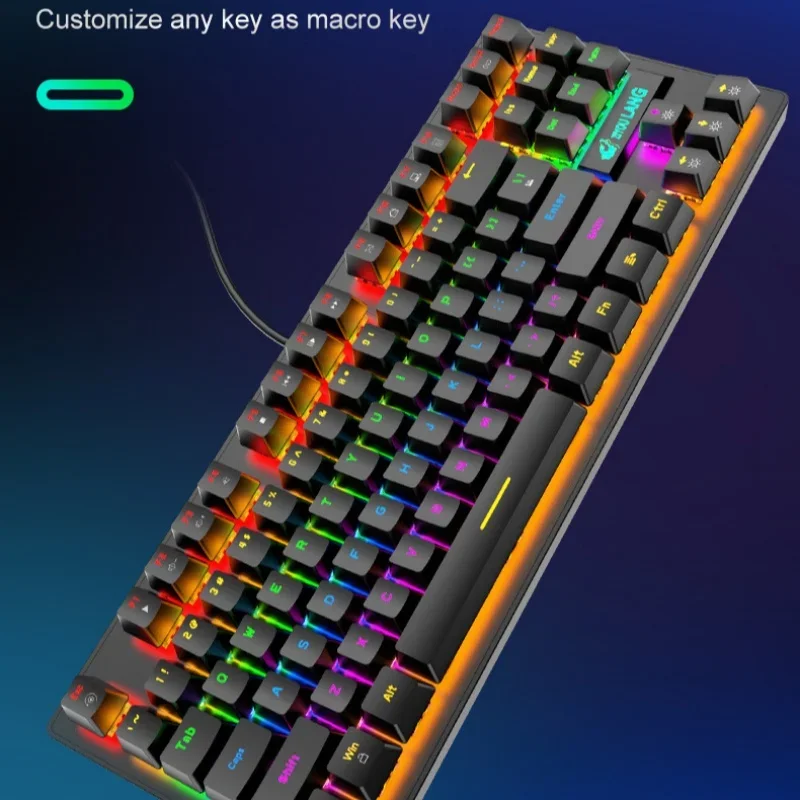 K2 Wired Mechanical Keyboard 87 Key Punk Ergonomic Full Bond No Impact Games Esports Office Typing Laptop Desktop Peripherals