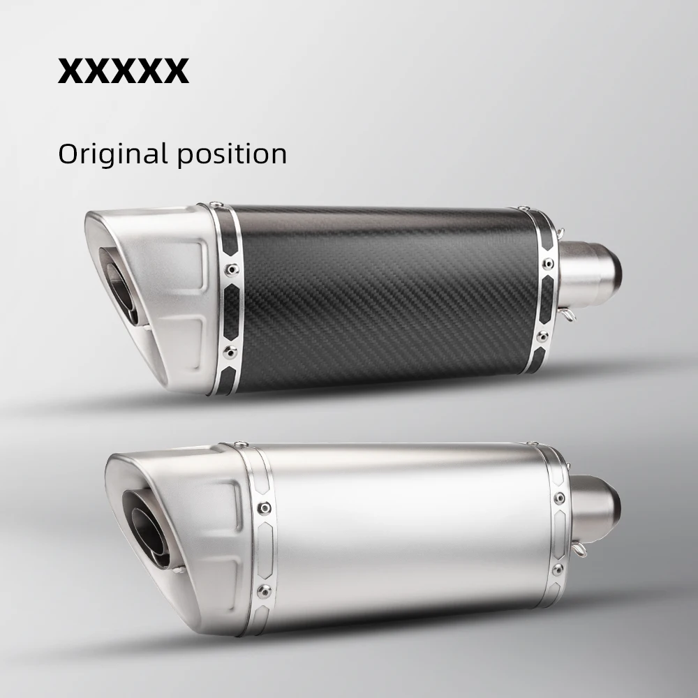 Motorcycle Accessories Exhaust Pipe Modified Universal Carbon Fiber Tail Section Muffler For Z750 RC390 C600 R1200GS FZ6 NMAX R3