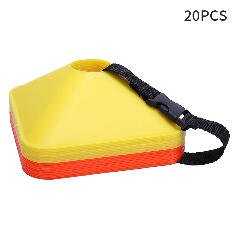 20pc Soccer Square Sign Markers Cones Rugby Speed Training Disc Cone Plate Outdoor Sport Football Cross Speed Training Equipment