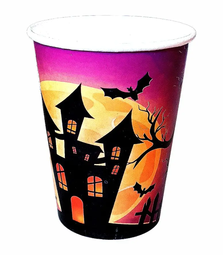 10 Cups Disposable Paper 240ml Party-Halloween Castle