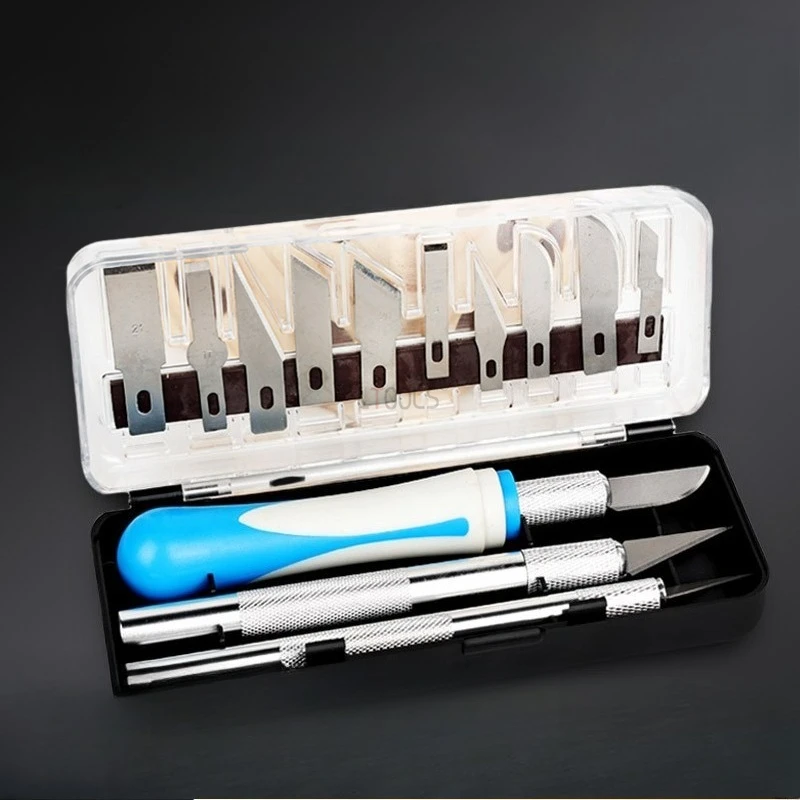 

Набор ножей для резьбы, 16 шт., резиновая уплотнительная резьба, ручная наклейка, ручной инструмент для резьбы по краям SK2, многолезвие для резки бумаги, алюминиевый стержень, нож